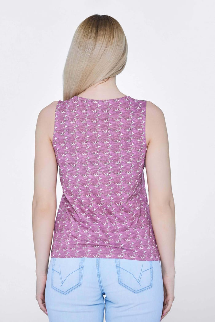 Wave Printed Vest Tank Top