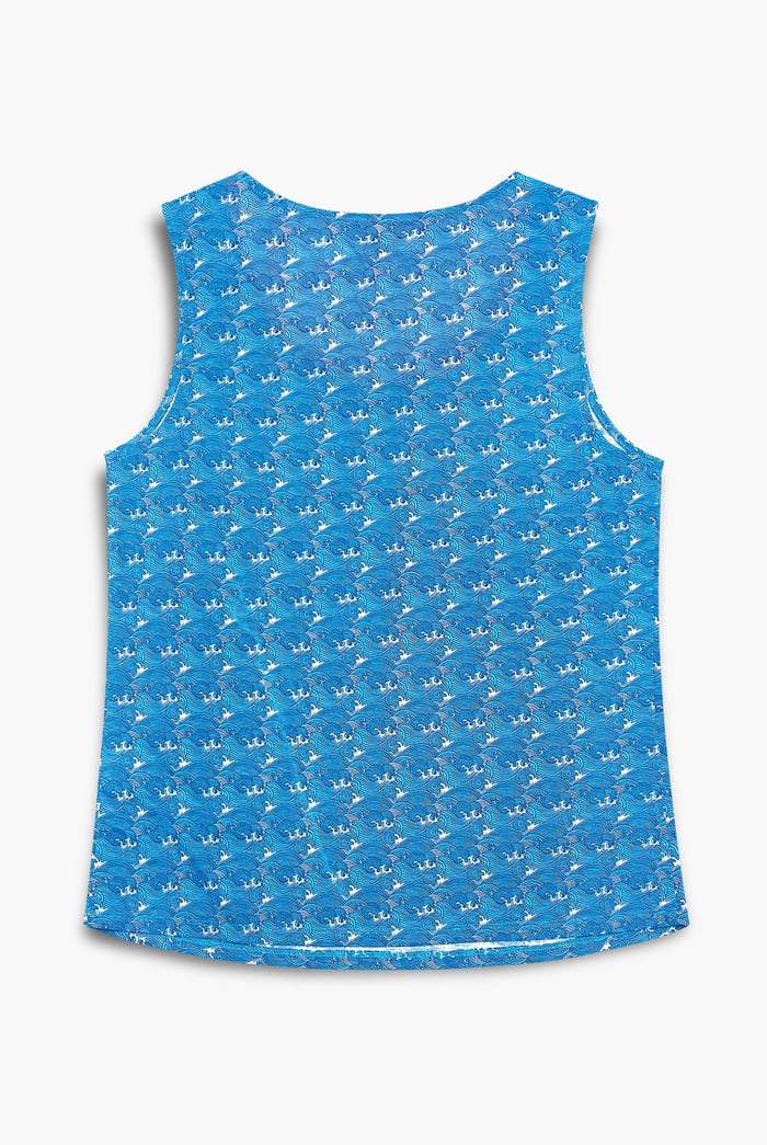 Wave Printed Vest Tank Top