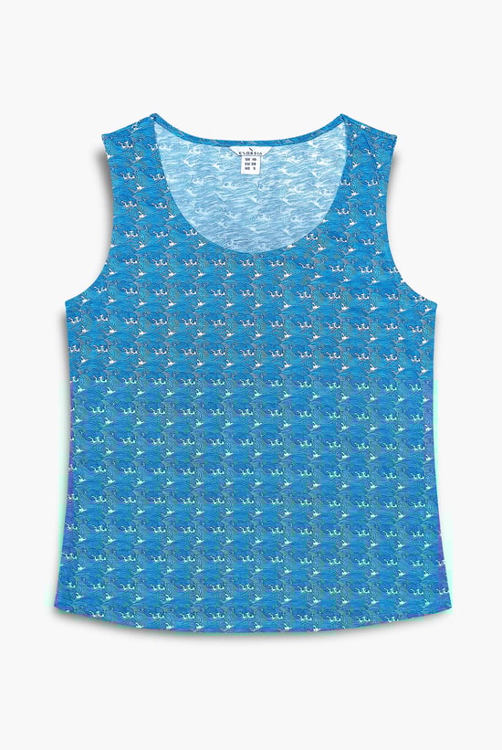 Wave Printed Vest Tank Top