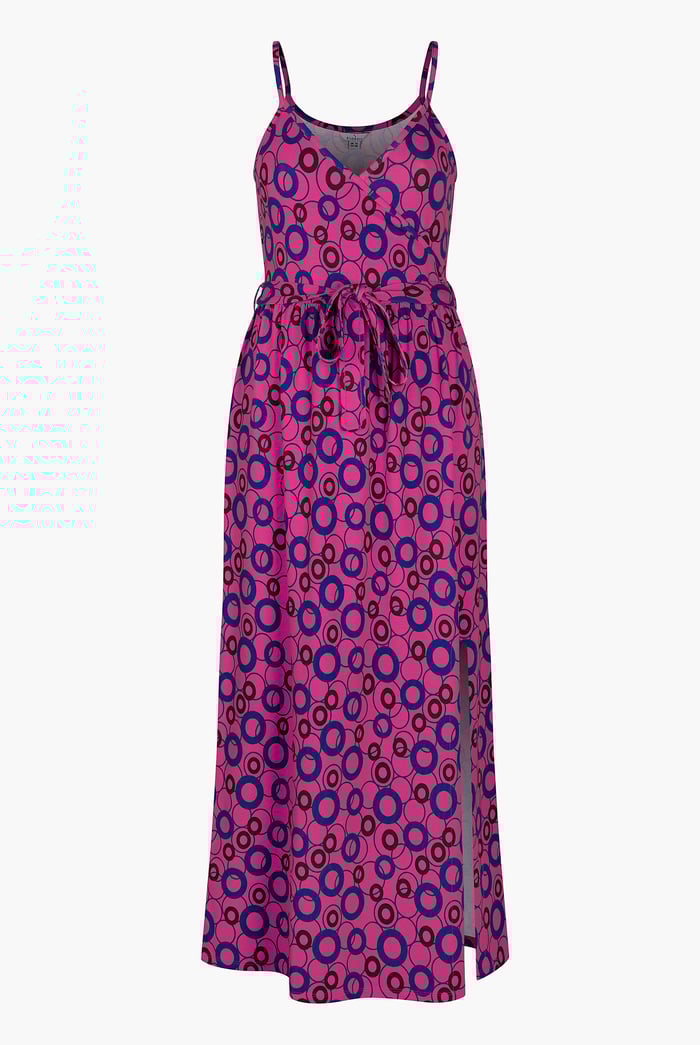 Geo Printed Jersey Wrap Front Maxi Dress