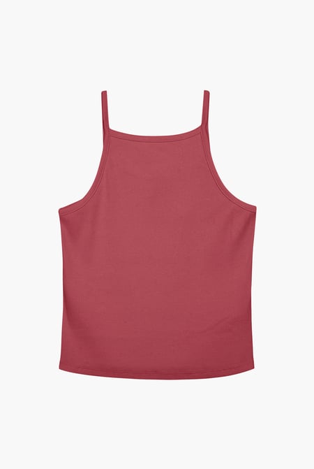 Yellow Square Neck Ribbed Cami