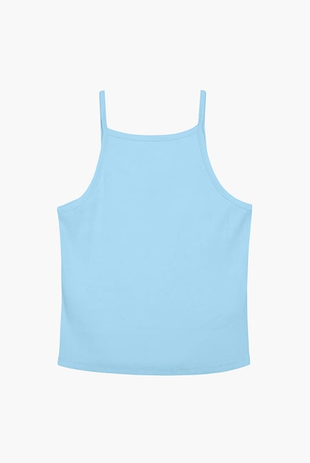 Yellow Square Neck Ribbed Cami
