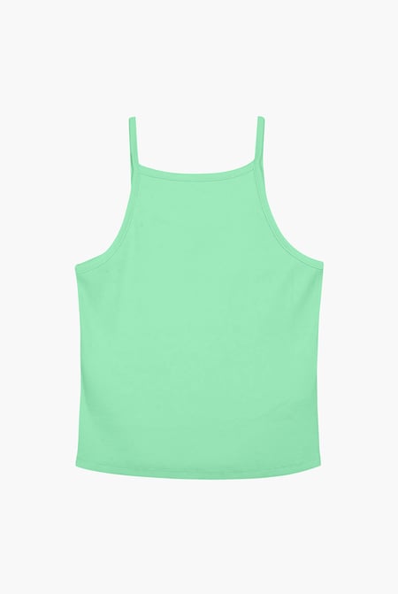 Yellow Square Neck Ribbed Cami
