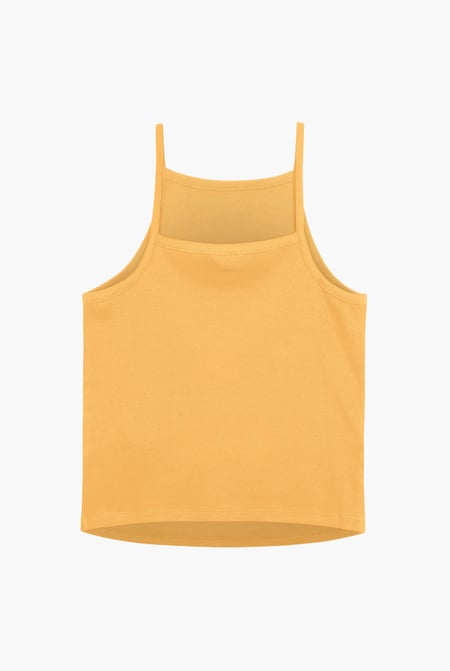 Yellow Square Neck Ribbed Cami