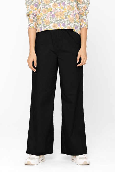 Green Wide Leg Woven Smart Trousers