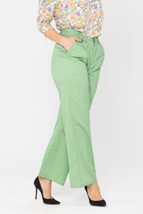 Wide Leg Woven Smart Trousers