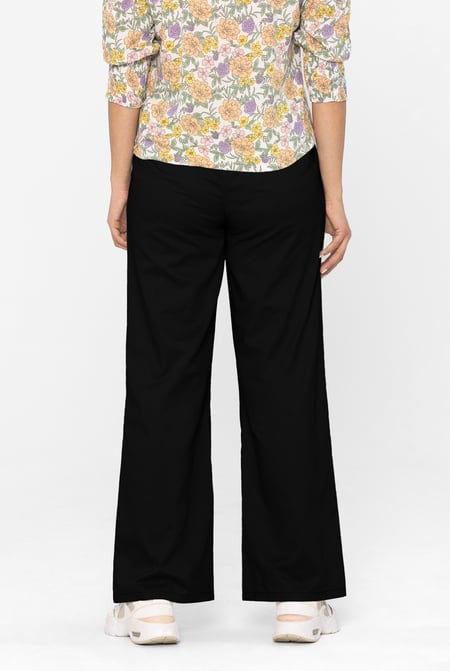 Black Wide Leg Woven Smart Trousers