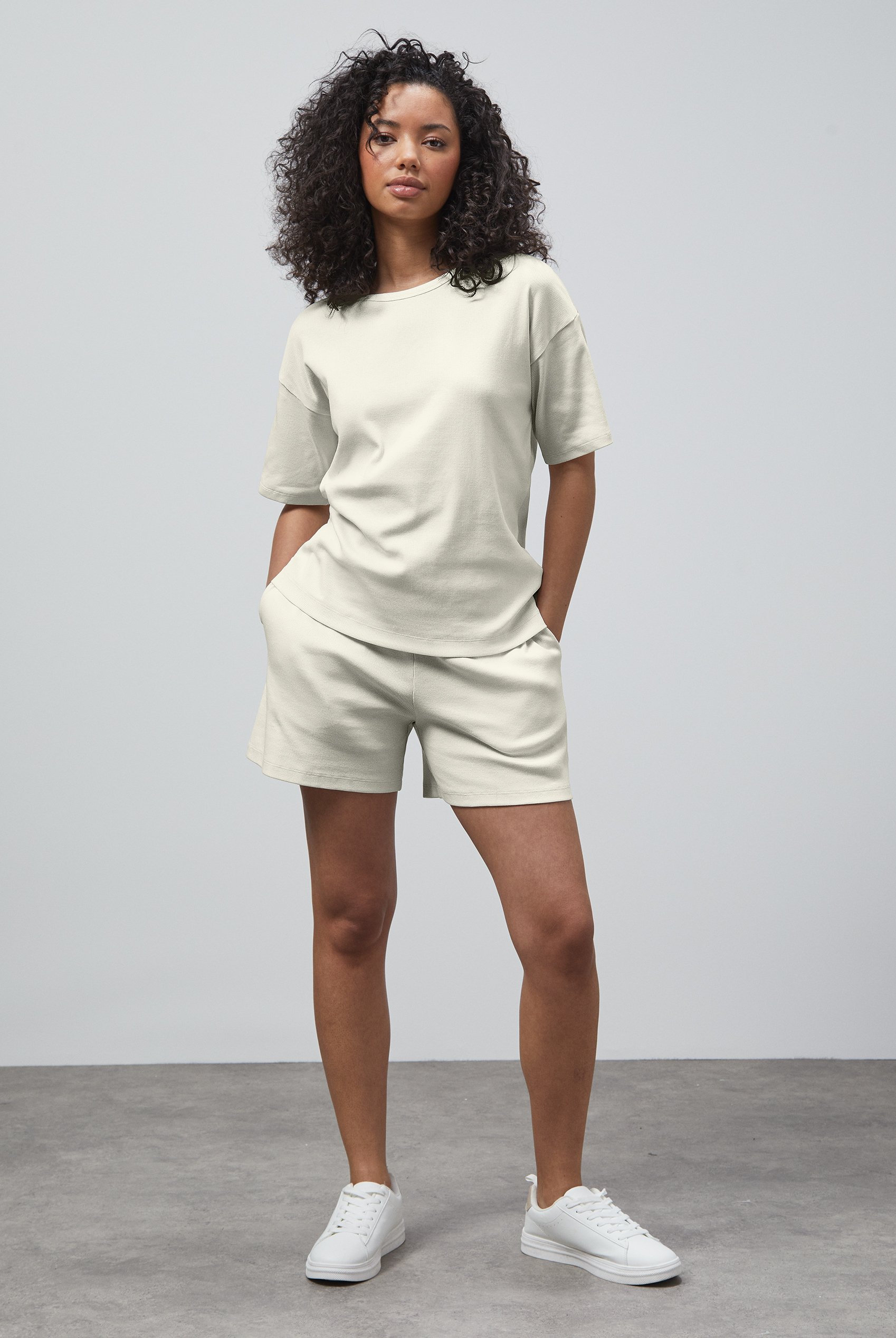 Ribbed T-Shirt & Shorts Set