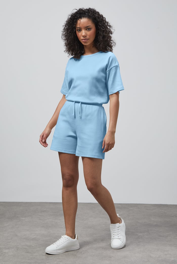 Ribbed T-Shirt & Shorts Set