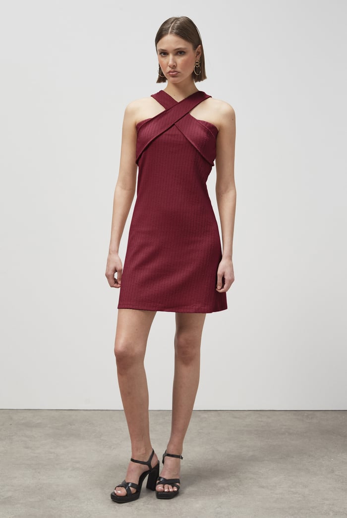 Cross Front Halter Neck dress