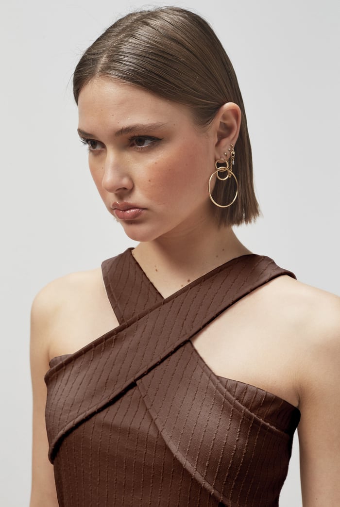 Cross Front Halter Neck dress