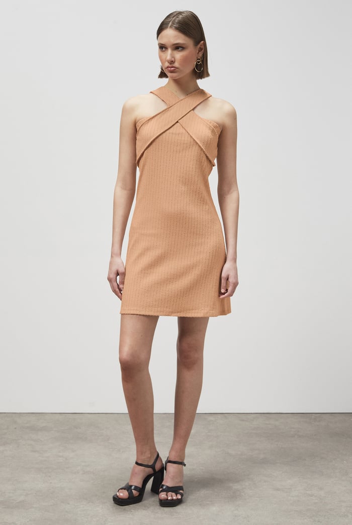 Cross Front Halter Neck dress