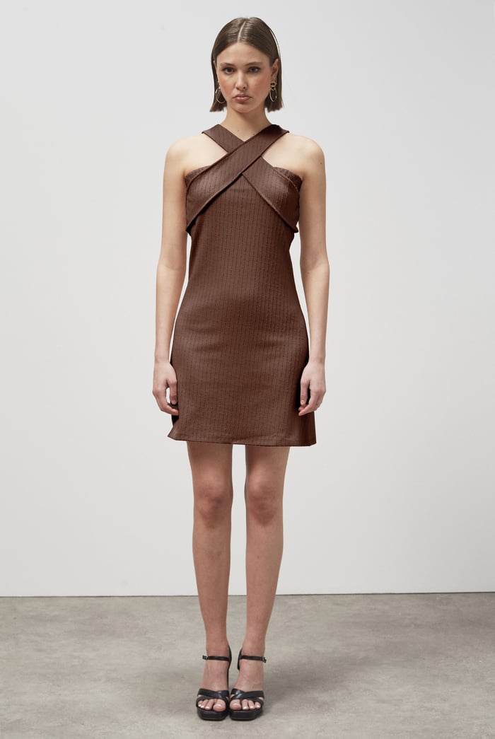 Cross Front Halter Neck dress