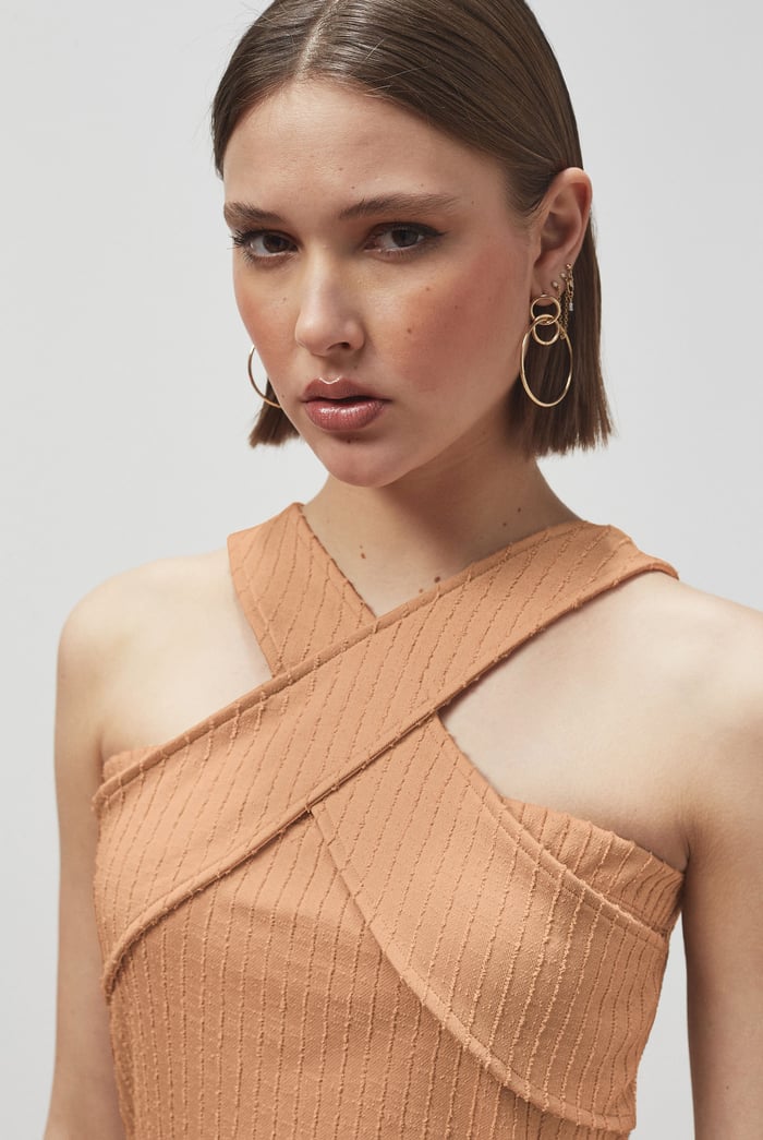 Cross Front Halter Neck dress
