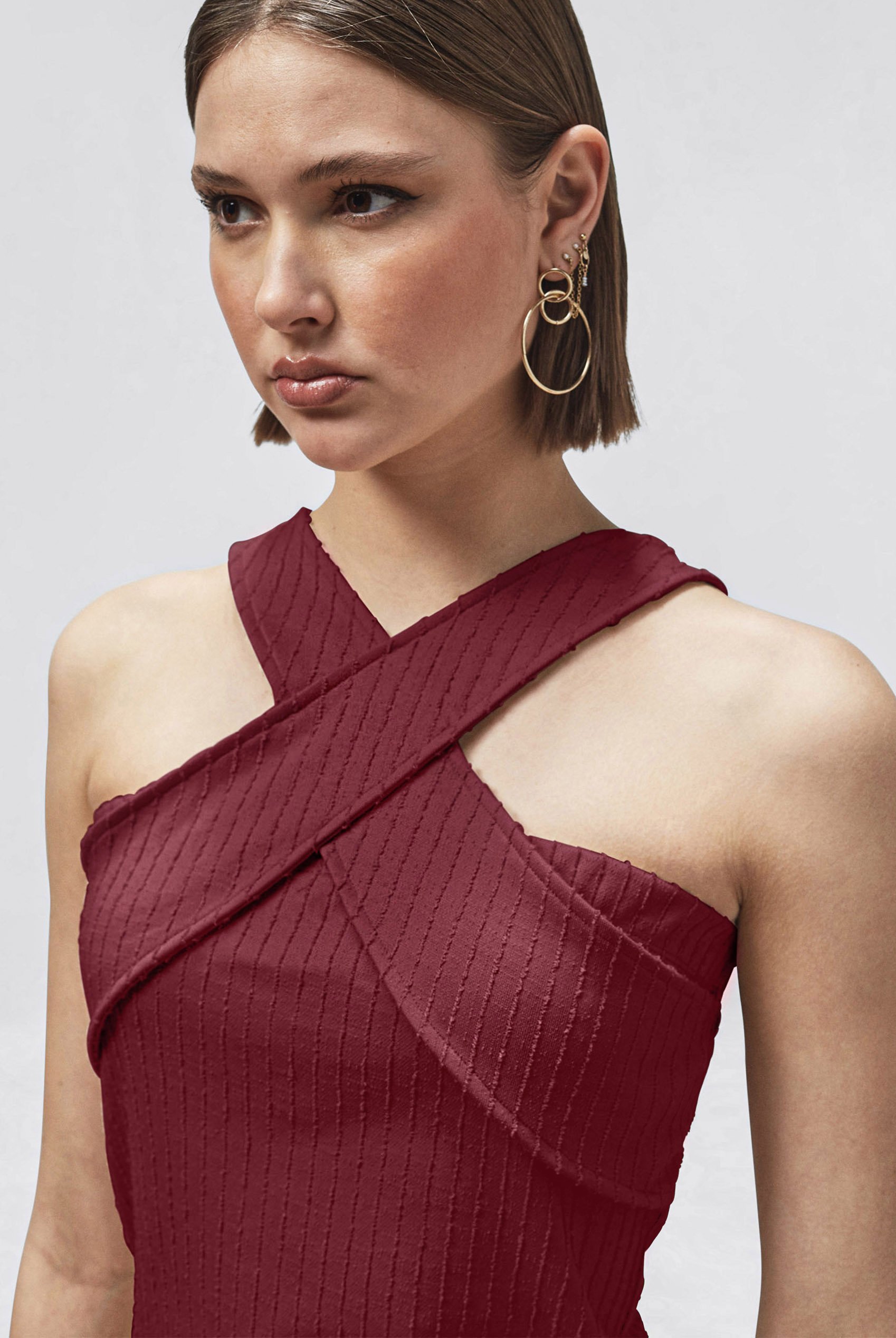 Cross Front Halter Neck dress