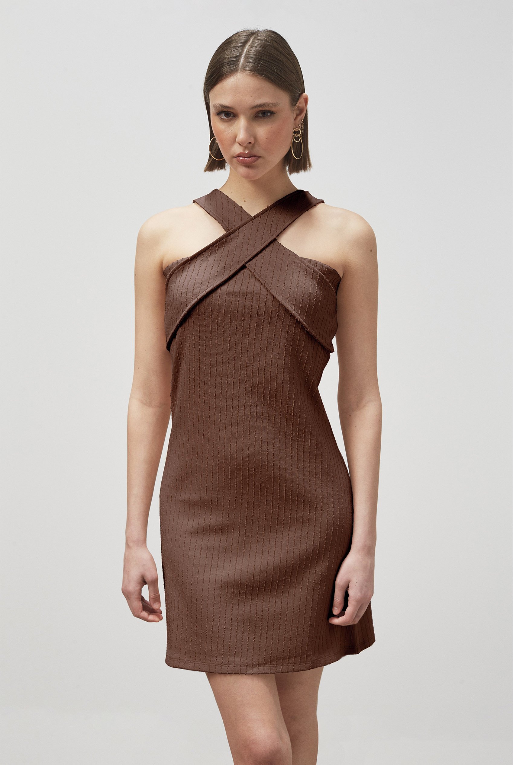 Cross Front Halter Neck dress