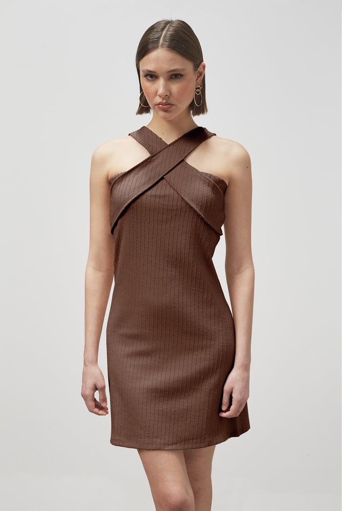Cross Front Halter Neck dress