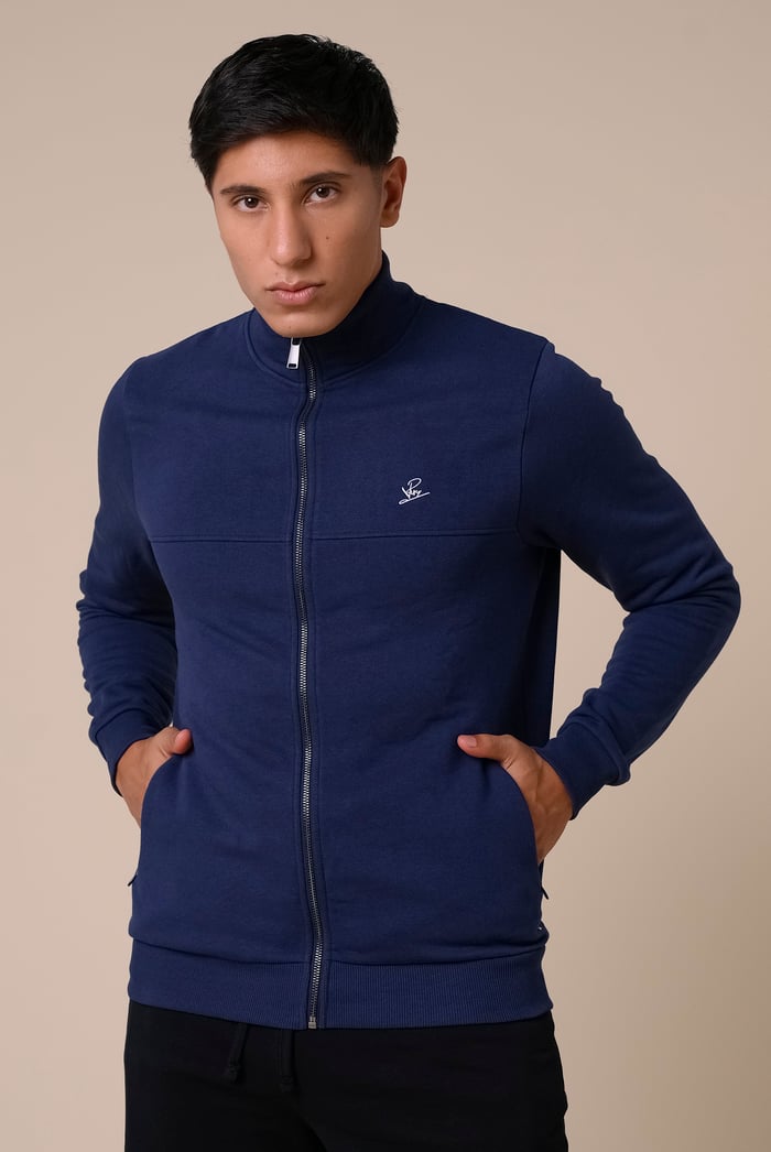 Mens Zip-Up Mock Neck Sweatshirt