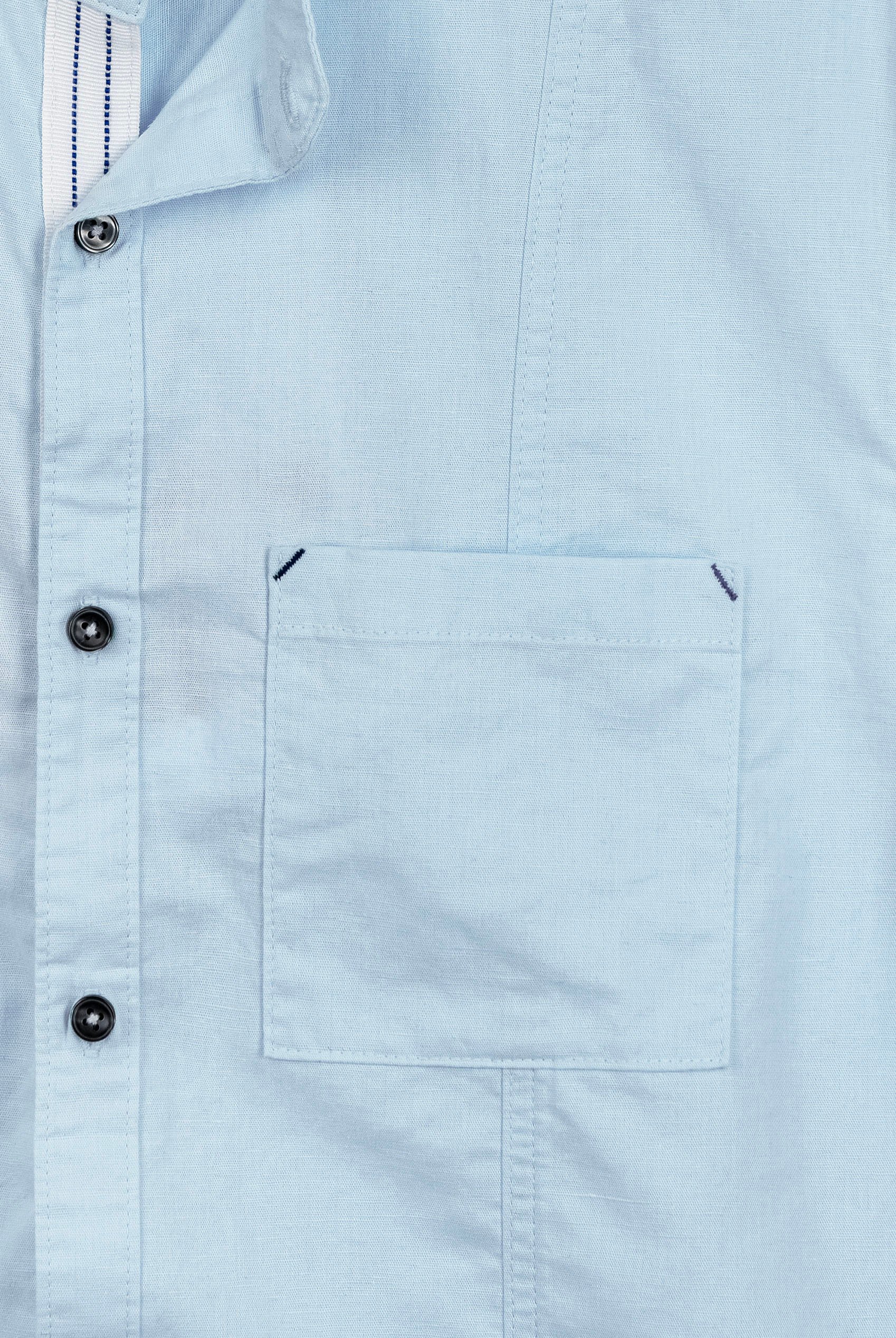 Short Sleeve Band Collar Woven Shirt