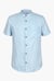Regular Fit Cotton Linen Grandad Collar S/S  Shirt