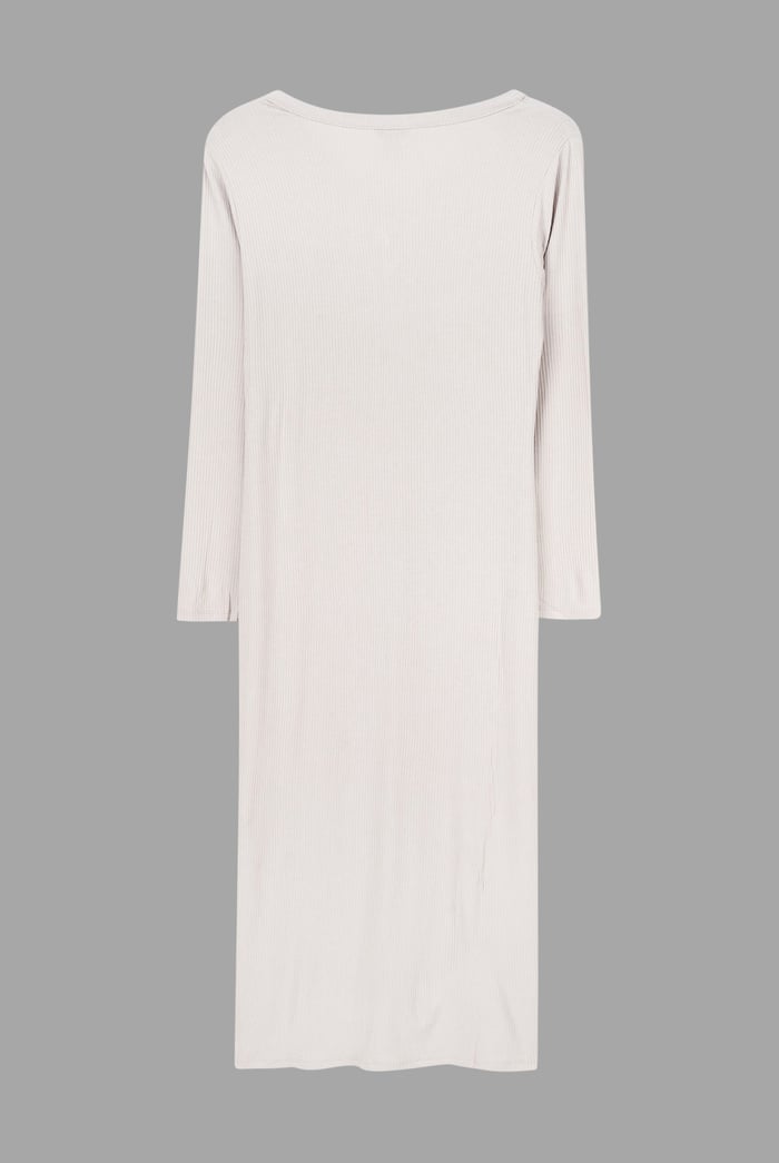 Womens Front Slit Ribbed Midi Dress