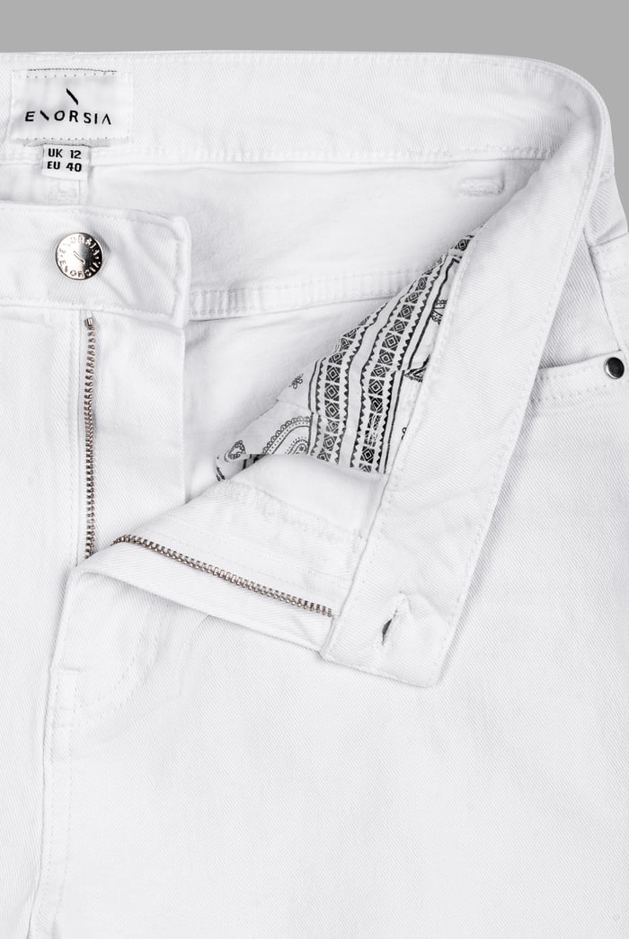 Turned Hem Stretch  Denim Shorts