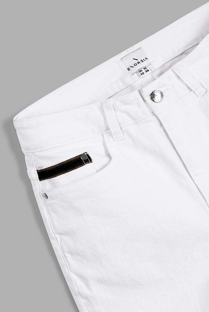 Turned Hem Stretch  Denim Shorts
