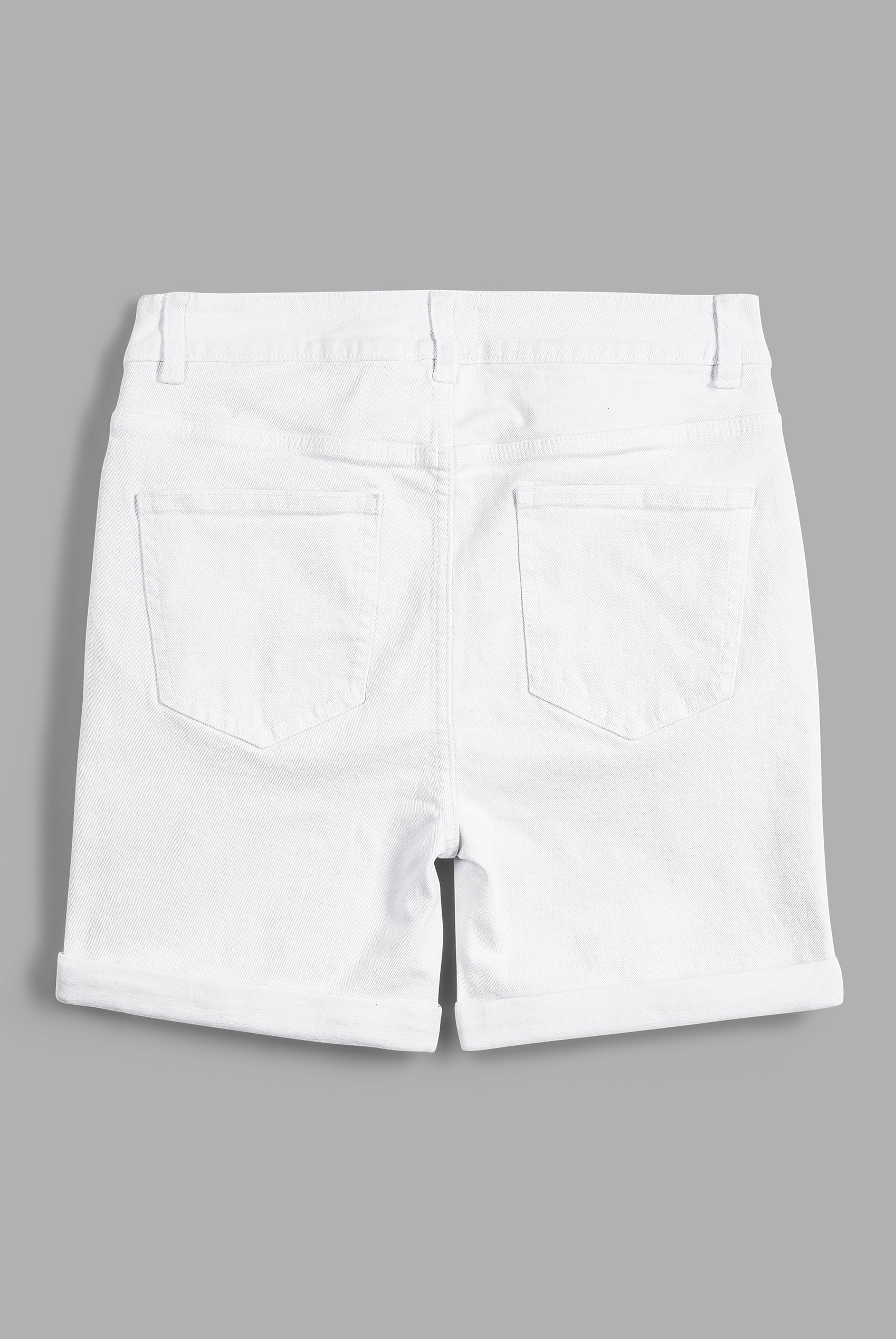 Turned Hem Stretch  Denim Shorts