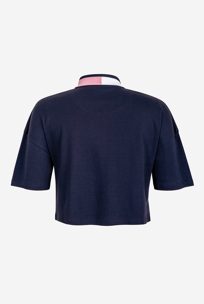 Twin Tipped Collar Cropped Polo Shirt