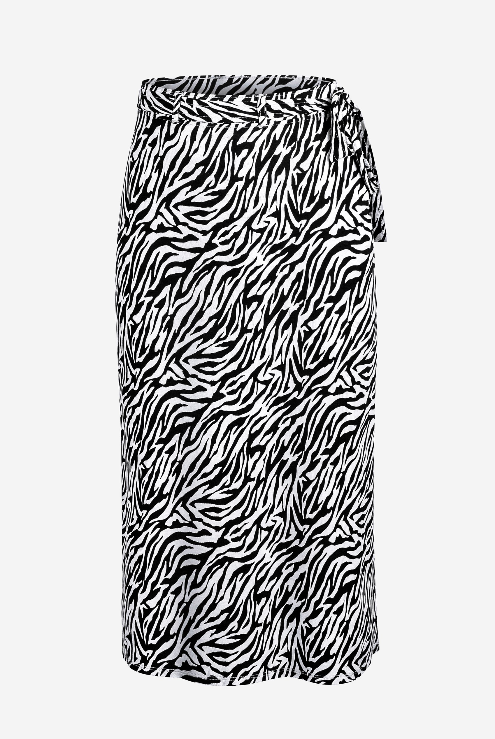 Zebra Print Jersey Midi Skirt