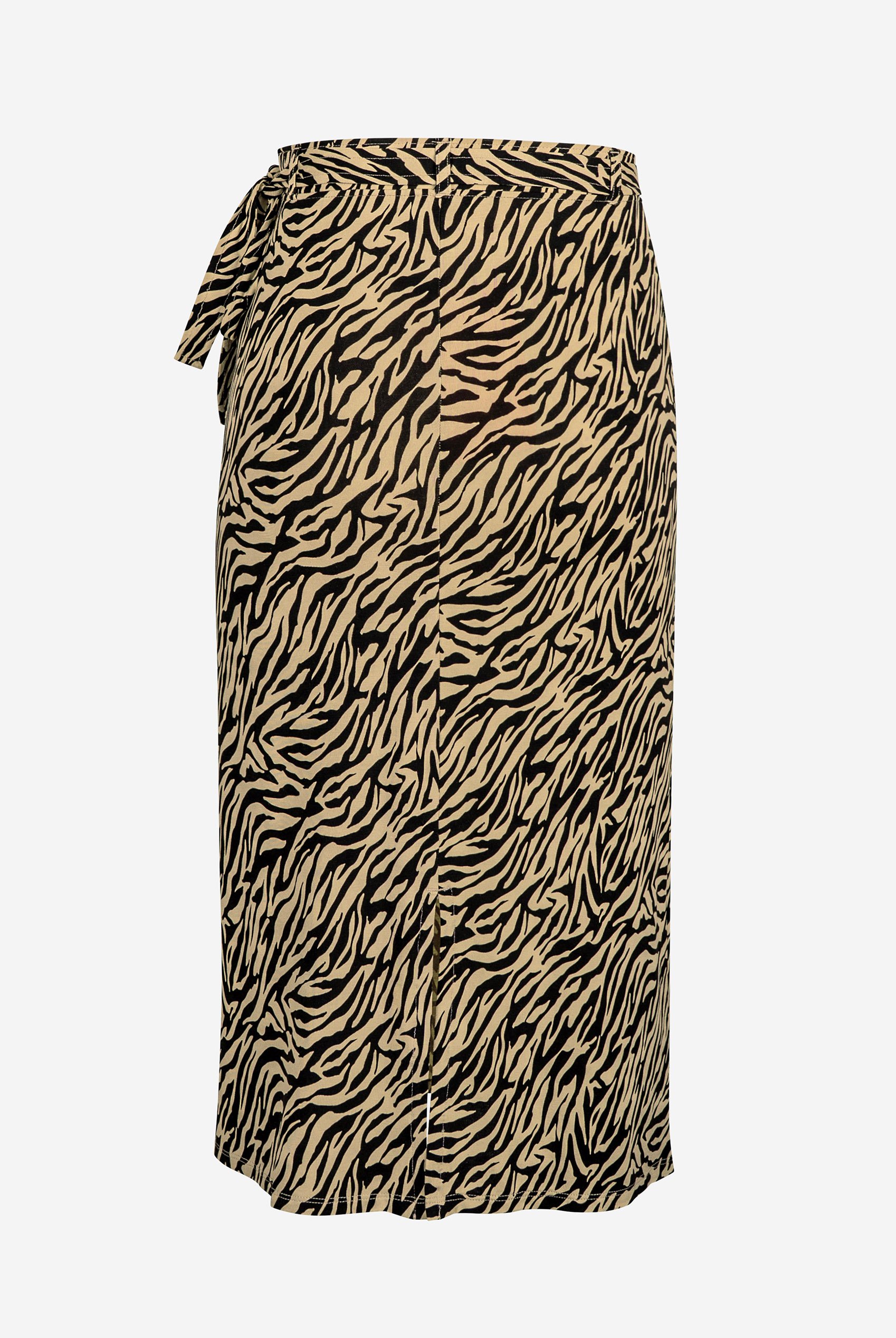 Zebra Print Jersey Midi Skirt