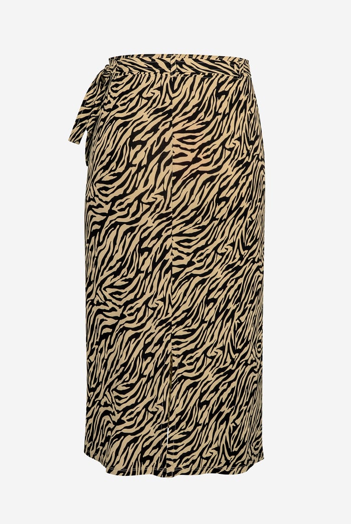 Zebra Print Jersey Midi Skirt