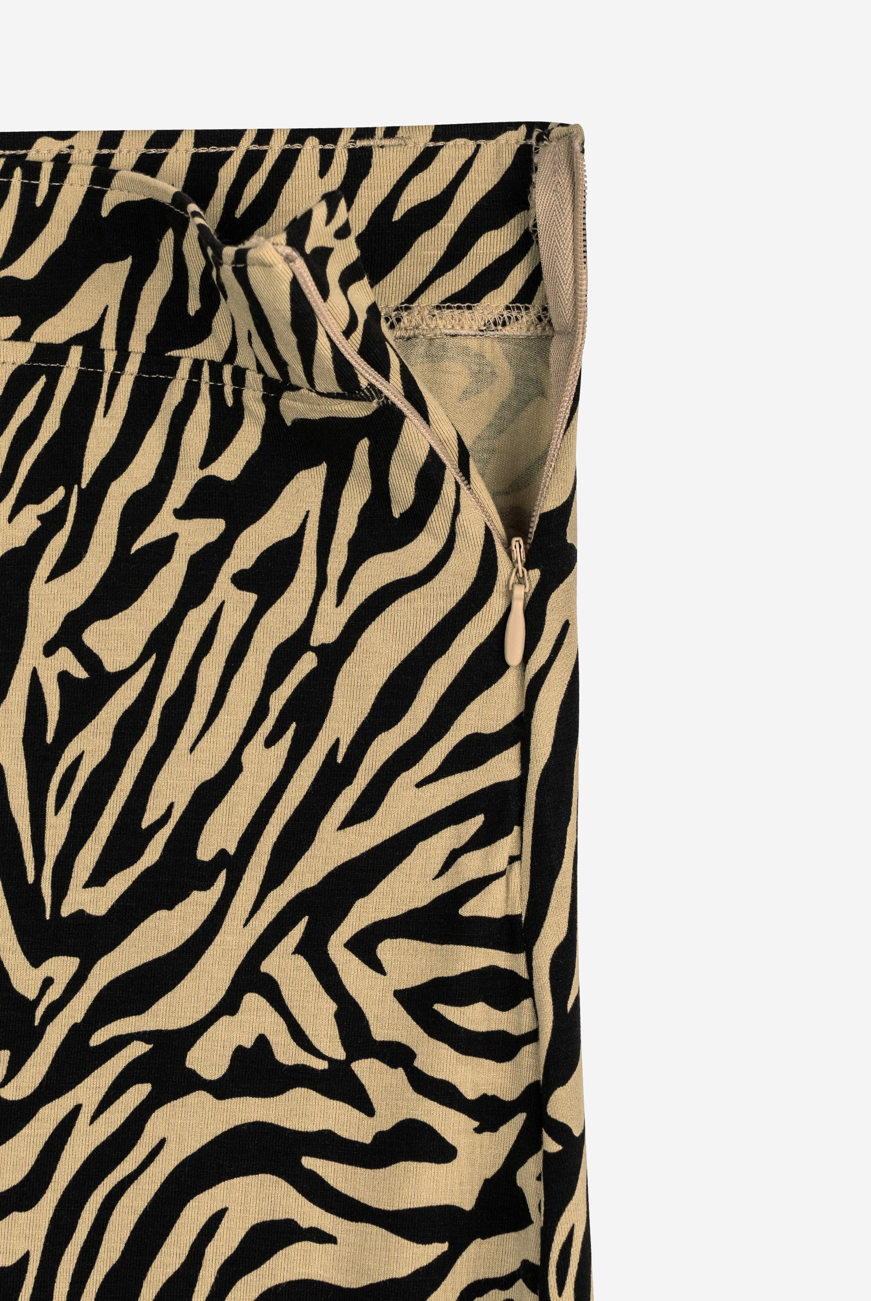 Zebra Print Jersey Midi Skirt