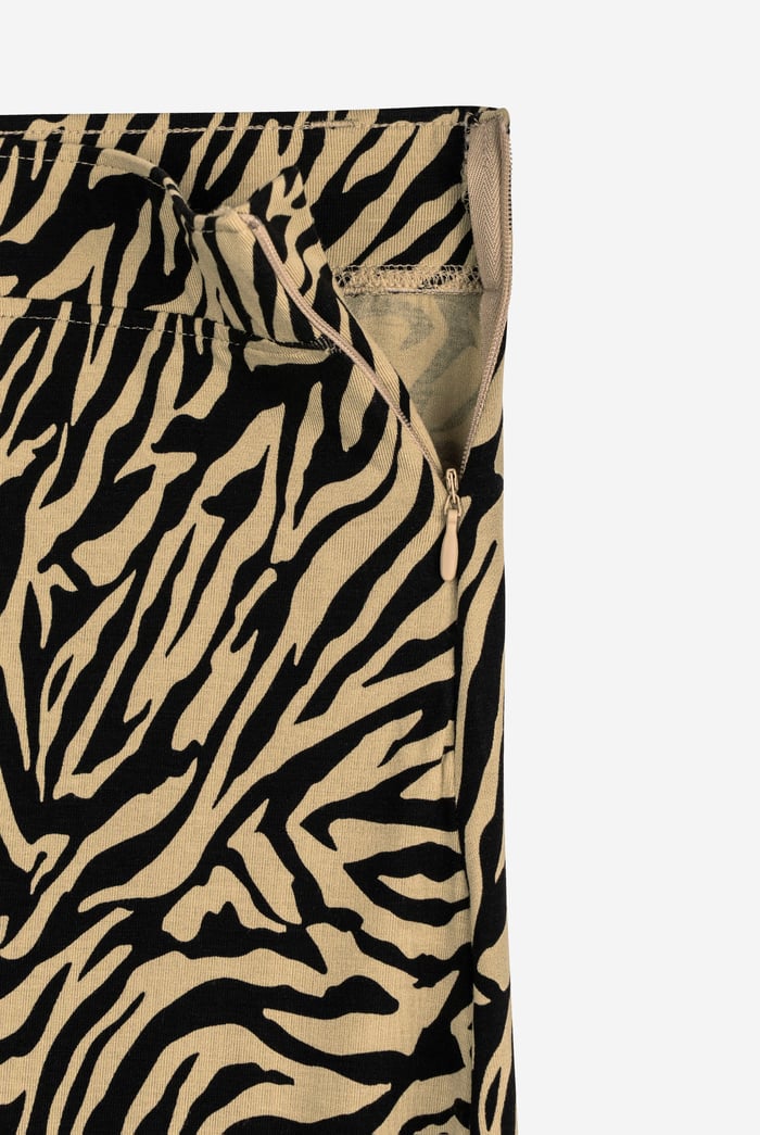 Zebra Print Jersey Midi Skirt