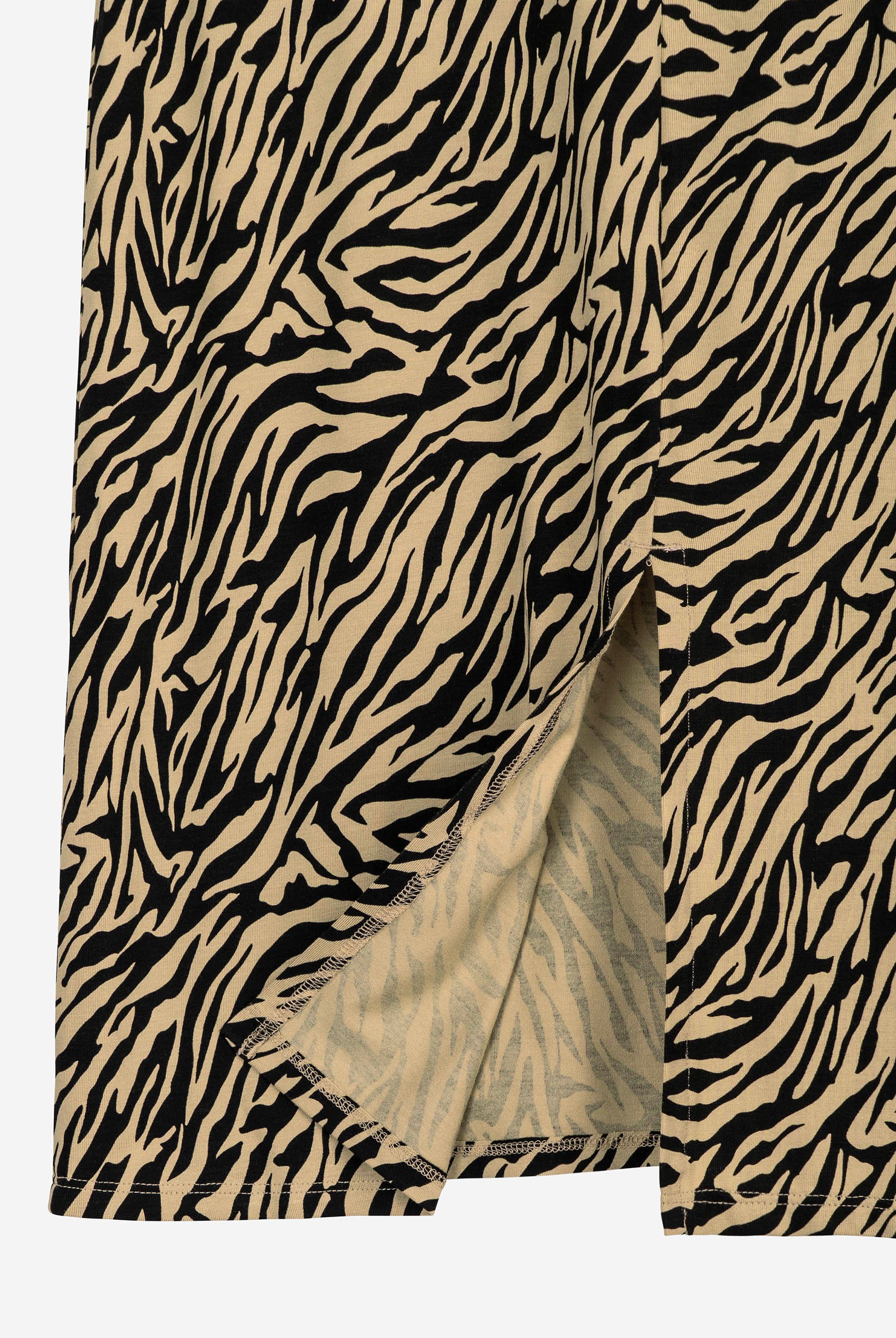 Zebra Print Jersey Midi Skirt