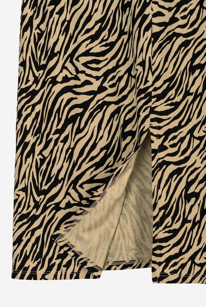 Zebra Print Jersey Midi Skirt