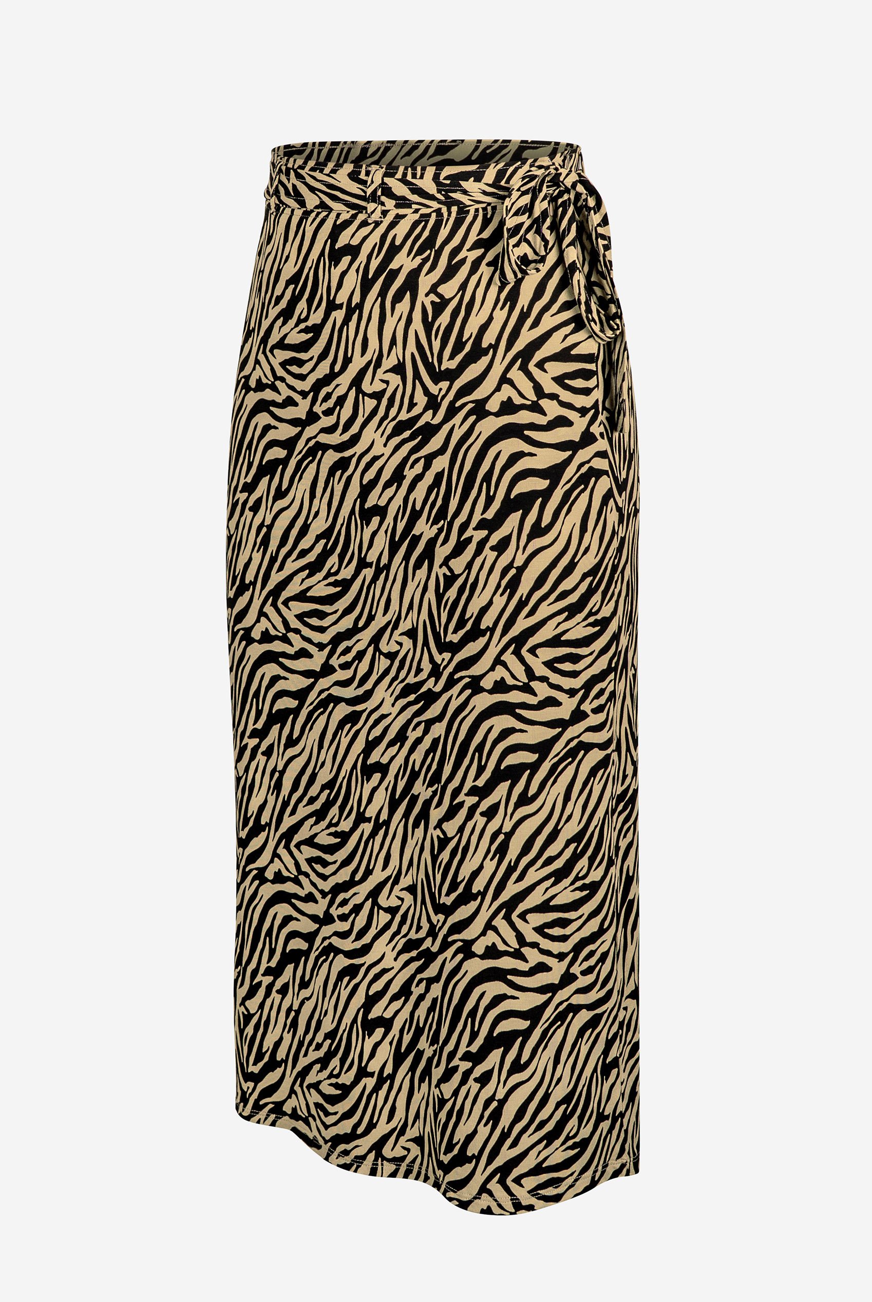 Zebra Print Jersey Midi Skirt