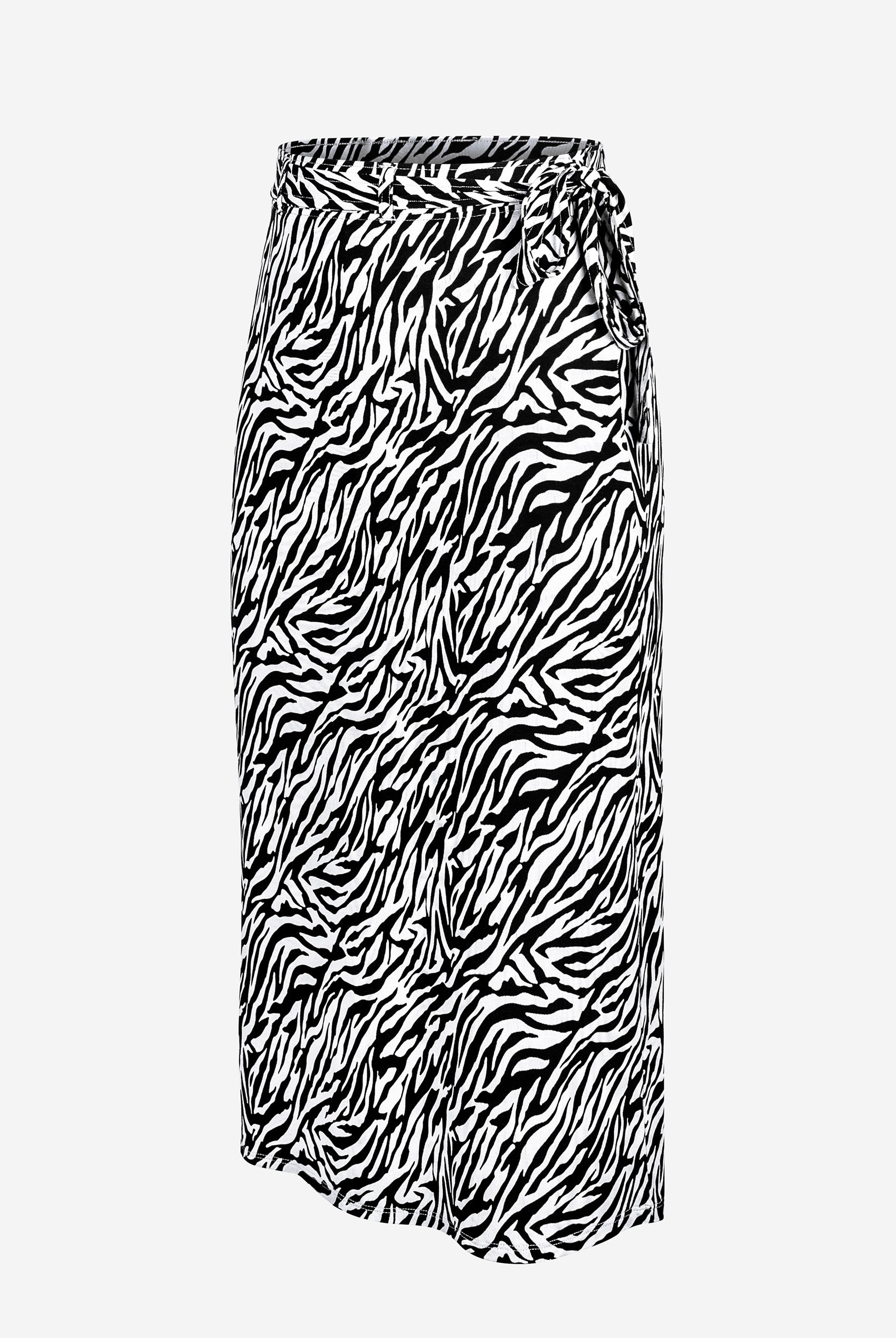 Zebra Print Jersey Midi Skirt