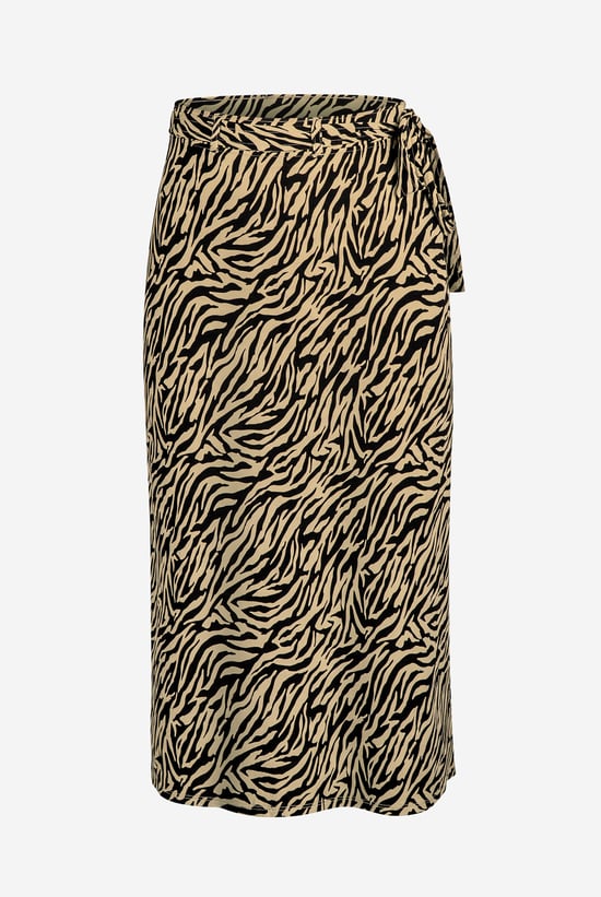 Zebra Print Jersey Midi Skirt