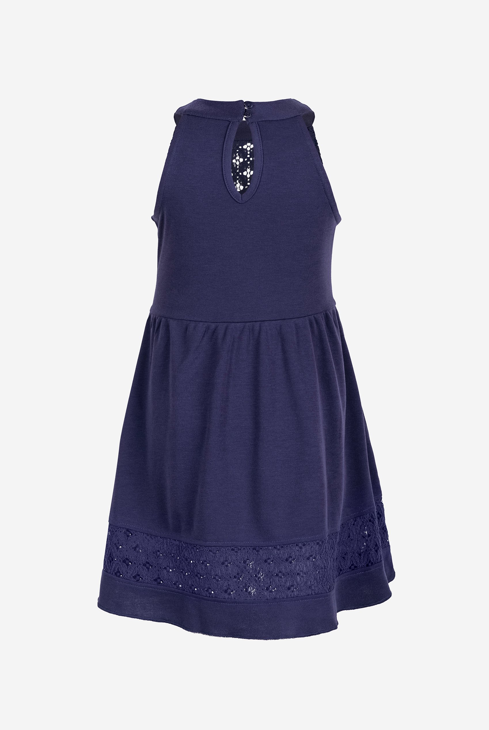 Girls Halter Neck Lace Trim Jersey Dress (5/6yrs - 10/11yrs)