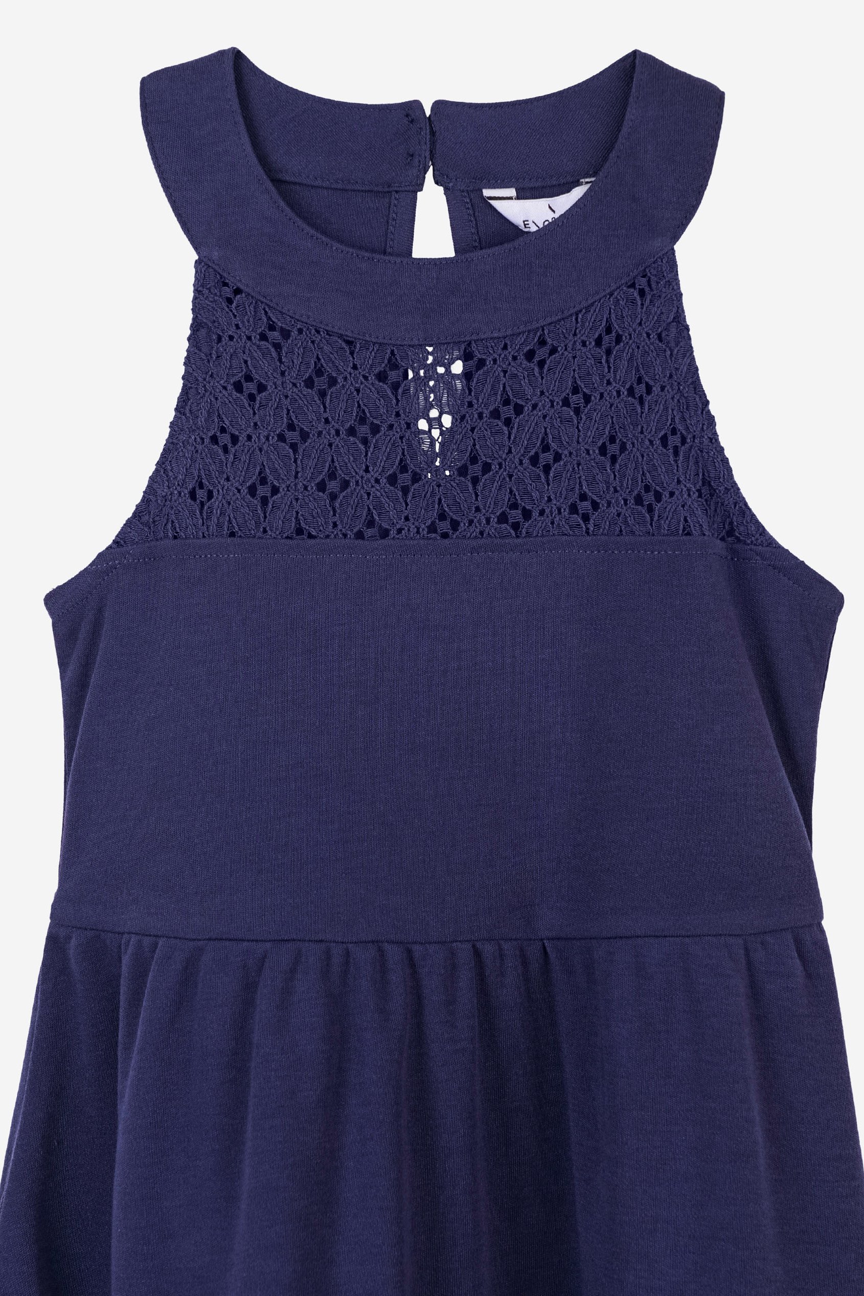 Girls Halter Neck Lace Trim Jersey Dress (5/6yrs - 10/11yrs)