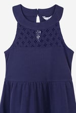 Girls Halter Neck Lace Trim Jersey Dress (5/6yrs - 10/11yrs)