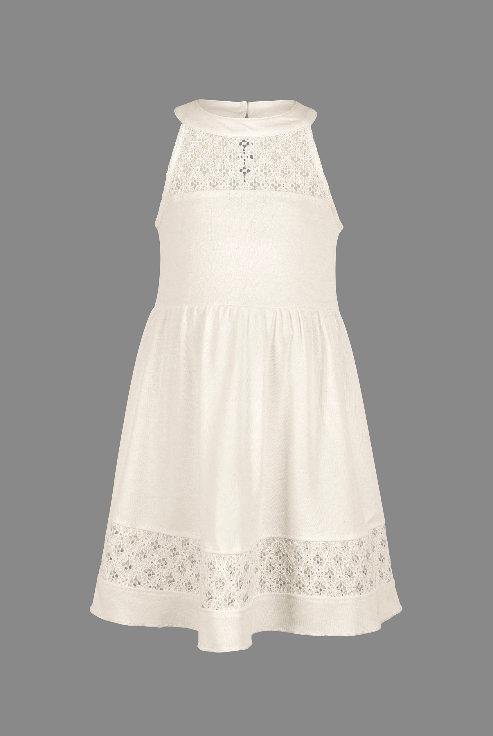 Girls Halter Neck Lace Trim Jersey Dress (5/6yrs - 10/11yrs)