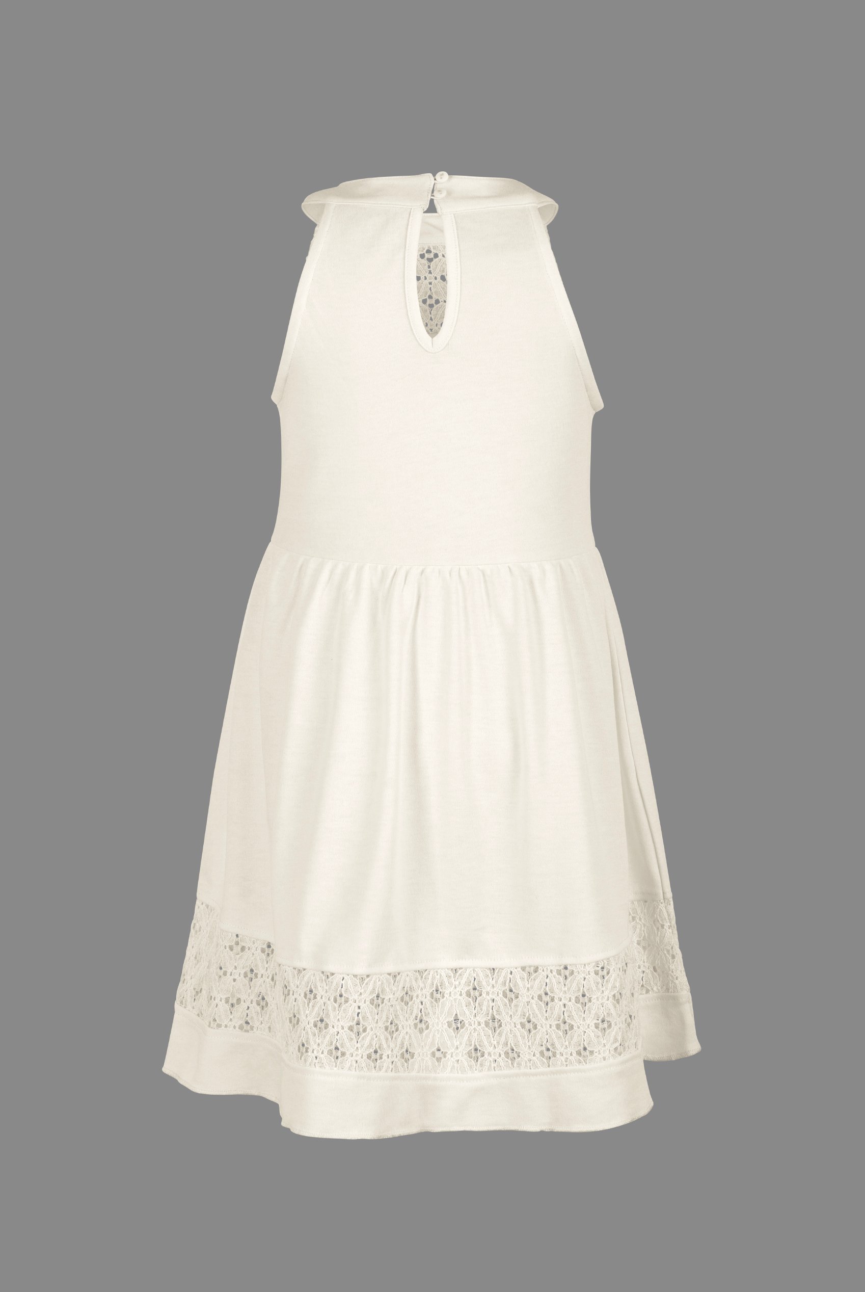 Girls Halter Neck Lace Trim Jersey Dress (5/6yrs - 10/11yrs)