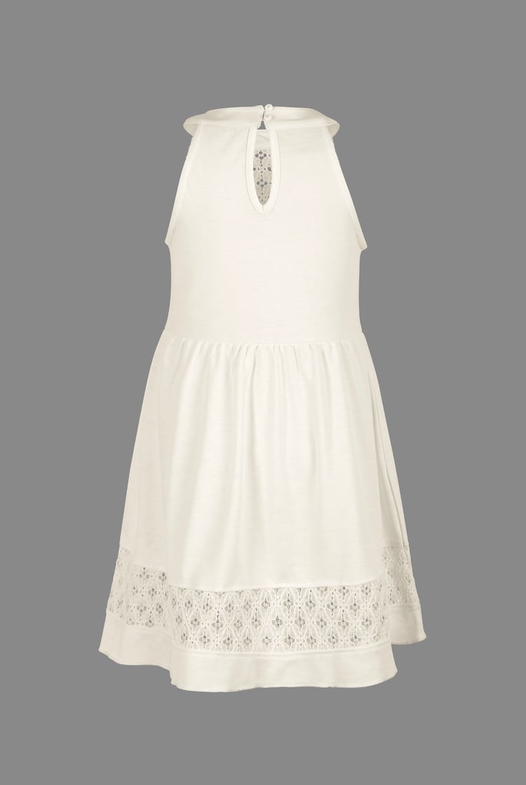 Girls Halter Neck Lace Trim Jersey Dress (5/6yrs - 10/11yrs)