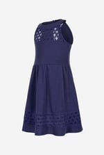 Girls Halter Neck Lace Trim Jersey Dress (5/6yrs - 10/11yrs)