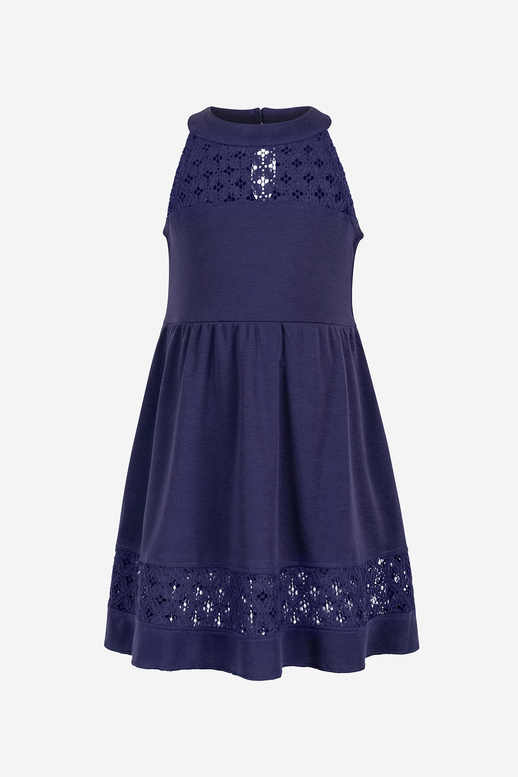 Girls Halter Neck Lace Trim Jersey Dress (5/6yrs - 10/11yrs)
