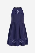 Girls Halter Neck Lace Trim Jersey Dress (5/6yrs - 10/11yrs)