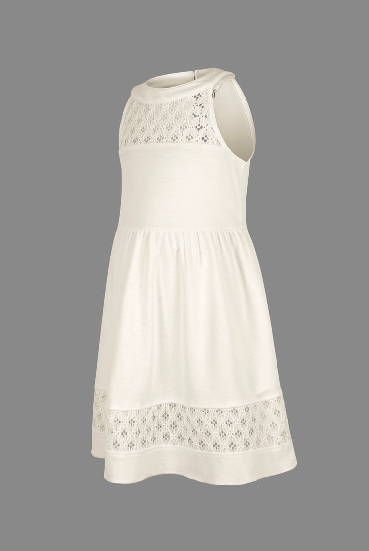 Girls Halter Neck Lace Trim Jersey Dress (5/6yrs - 10/11yrs)