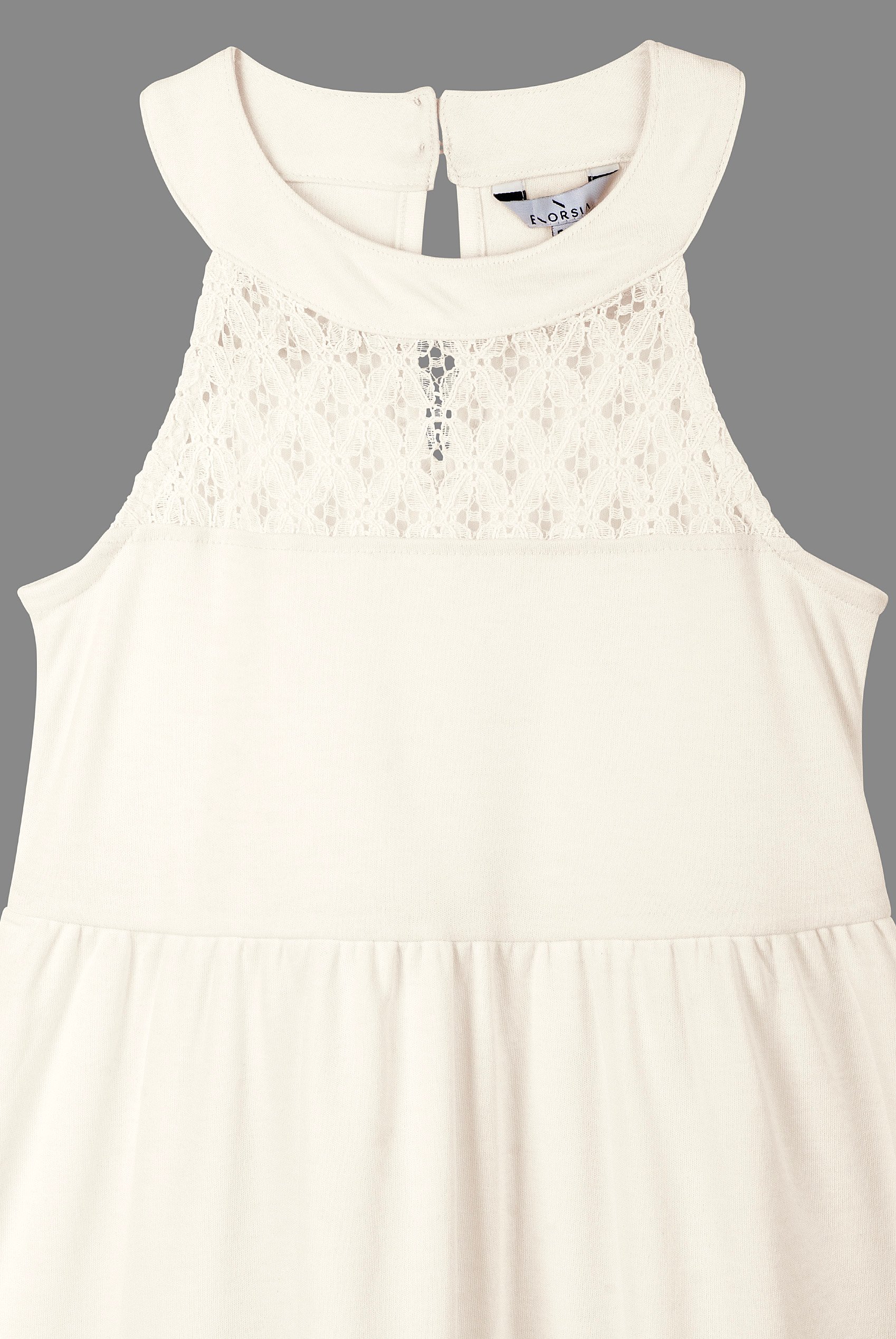 Girls Halter Neck Lace Trim Jersey Dress (5/6yrs - 10/11yrs)
